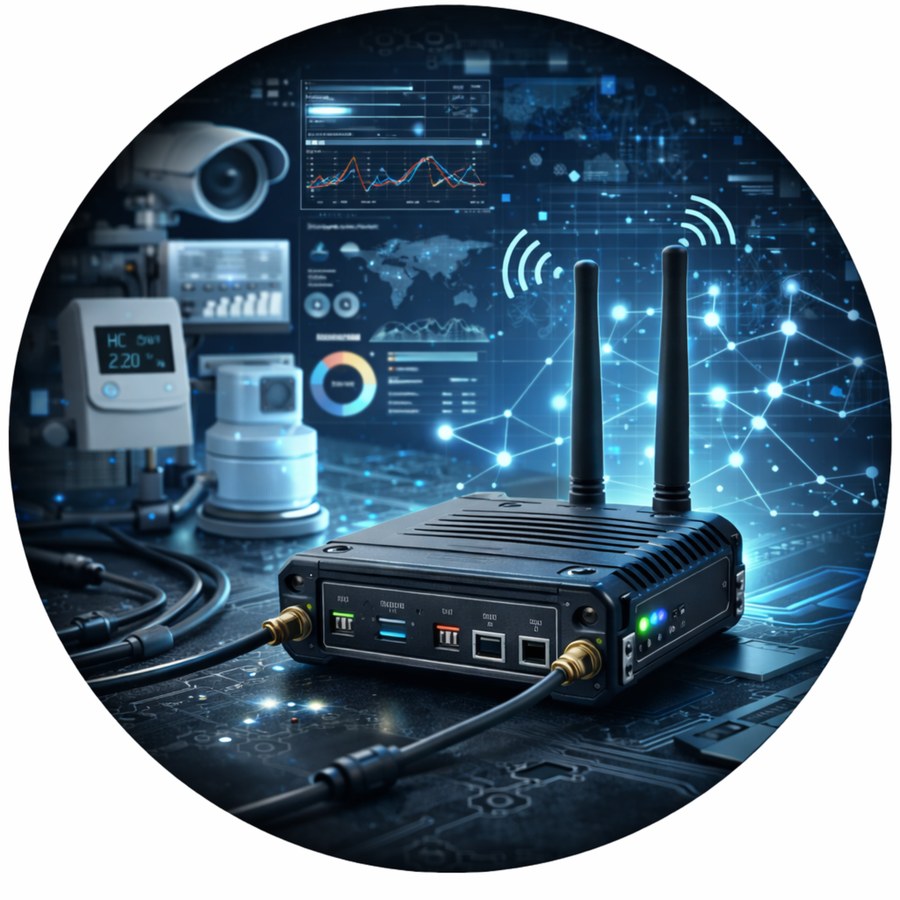 Connected gateway with sensors and data dashboards